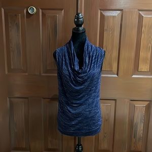 NWOT New York and Company woman’s blue XSMALL sleeveless Cowell neck tank top